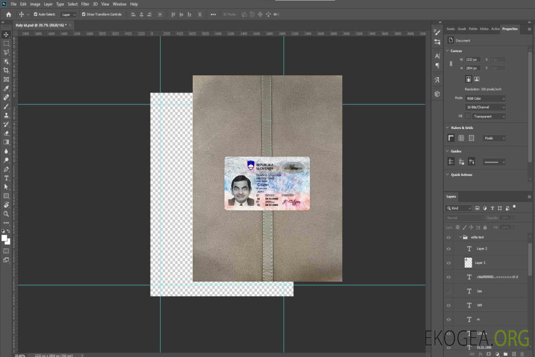 Photolook d'identité de Slovénie AVANT template Photolook d'identité de Slovénie AVANT template